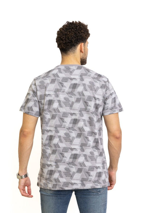 Silver Printed Round T-Shirt Design 2 - Khotwh