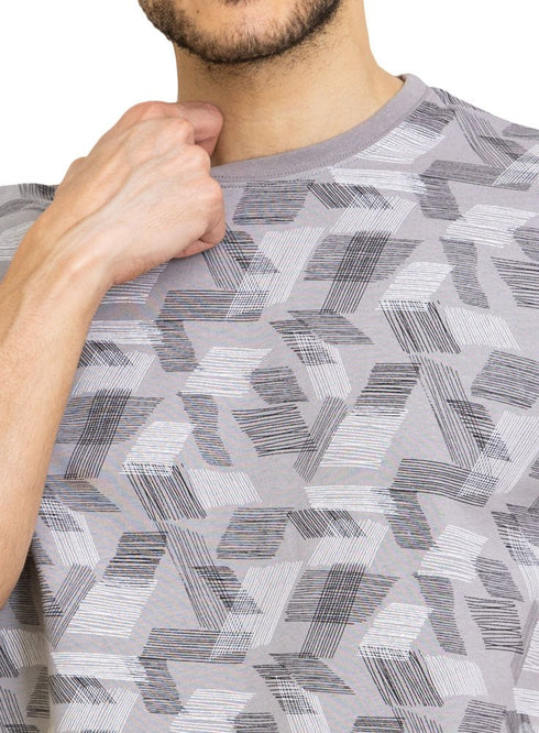 Silver Printed Round T-Shirt Design 2 - Khotwh