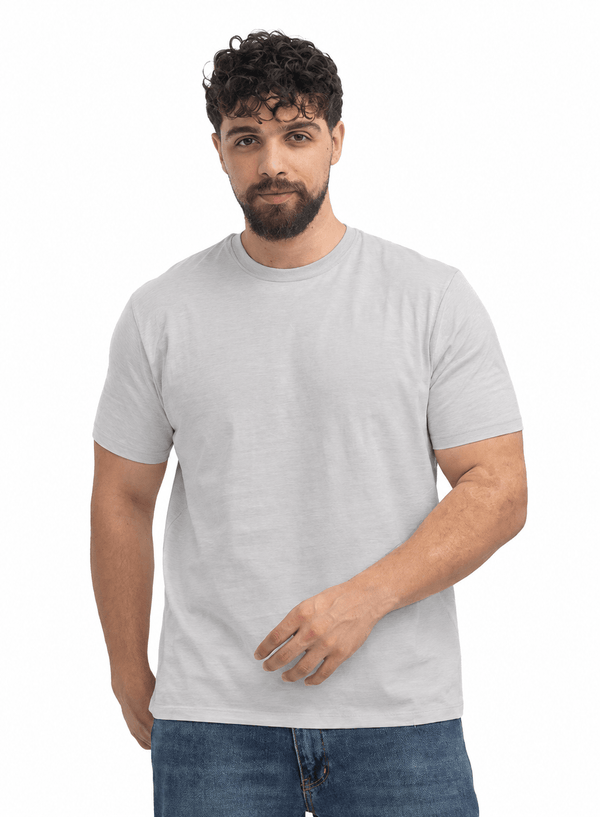 Silver Relaxed Round T-Shirt - Khotwh