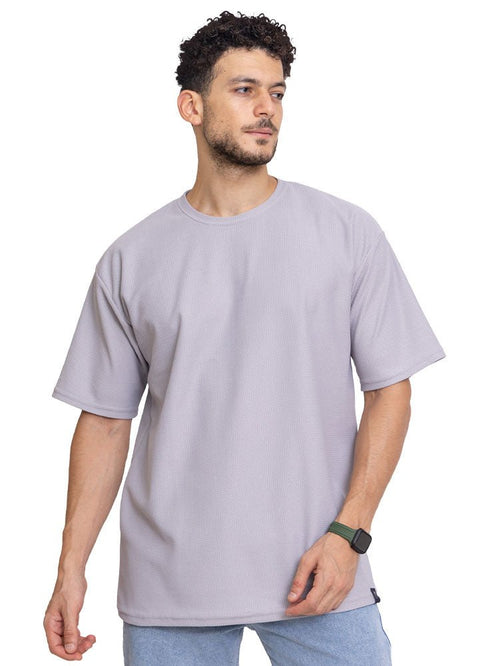 Silver Rhombus Over Size Round T-Shirt - Khotwh