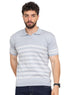 Silver Striped F - S.Knit Polo T-shirt - Khotwh