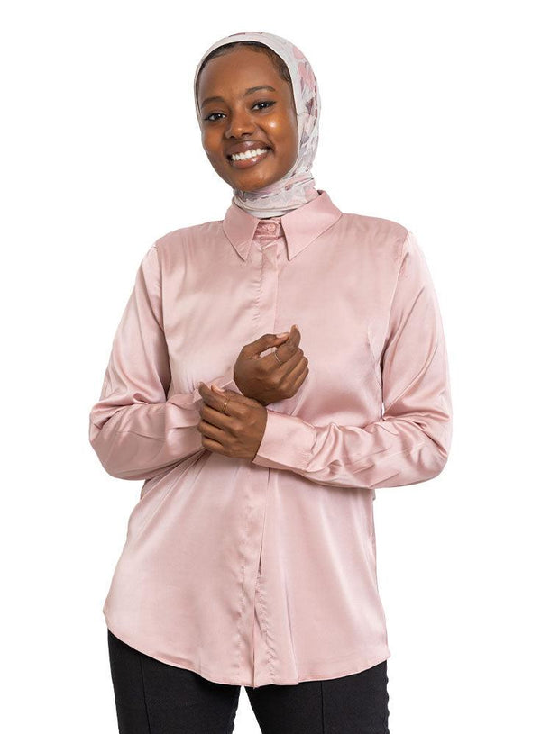 Simon Satin Collar Blouse - Khotwh
