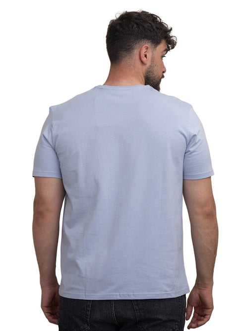 Sky Blue Relaxed Round T-Shirt - Khotwh