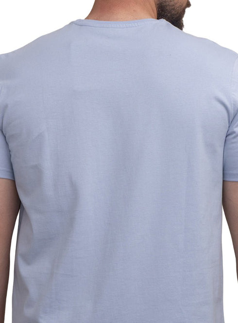 Sky Blue Relaxed Round T-Shirt - Khotwh