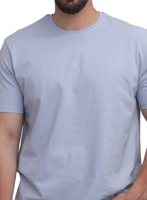 Sky Blue Relaxed Round T-Shirt - Khotwh