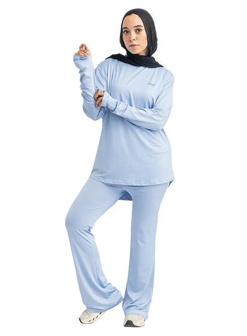 Sky Blue Sporting Long-Sleeve T-Shirt - Khotwh