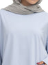 Sky Blue V-Over Size Long-Sleeve - Khotwh