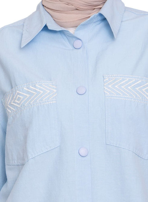Sky Embroidered Shirt - Khotwh
