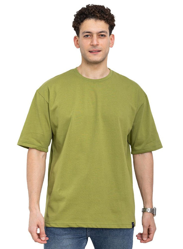 Smoke Green Over Size Round T-Shirt - Khotwh