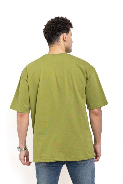 Smoke Green Over Size Round T-Shirt - Khotwh