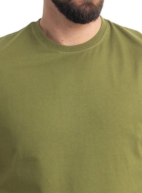Smoke Green Relaxed Round T-Shirt - Khotwh
