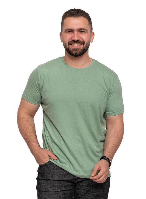 Smoke Green Round T-shirt - Khotwh