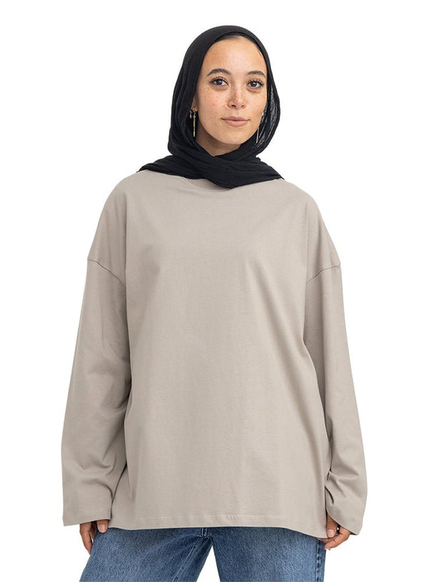 Smoke Pine V-Over Size Long-Sleeve - Khotwh
