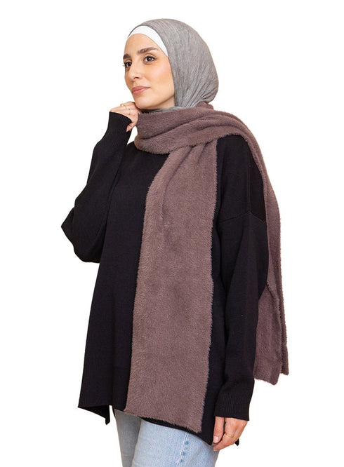 Soft Mauve Fluffy Scarf - Khotwh