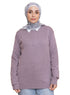 Soft Mauve Round Knit Pullover - Khotwh