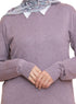 Soft Mauve Round Knit Pullover - Khotwh