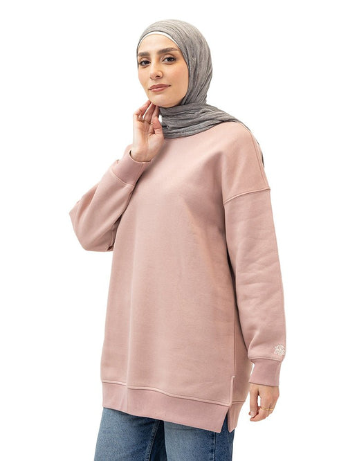 Soft Pink Long V - Over Size Sw - Round - Khotwh