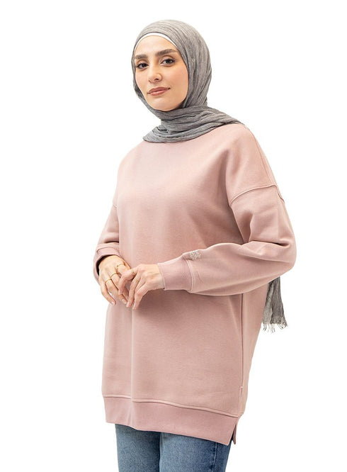 Soft Pink Long V - Over Size Sw - Round - Khotwh