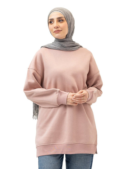 Soft Pink Long V - Over Size Sw - Round - Khotwh
