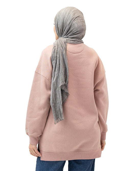 Soft Pink Long V - Over Size Sw - Round - Khotwh