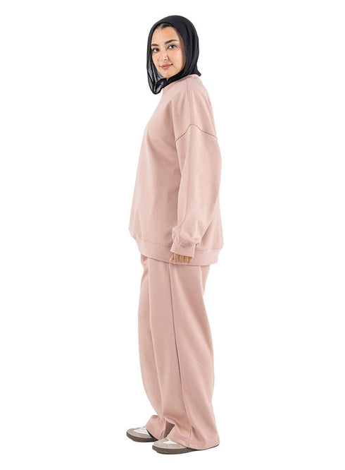 Soft Pink Melton Suit - Khotwh