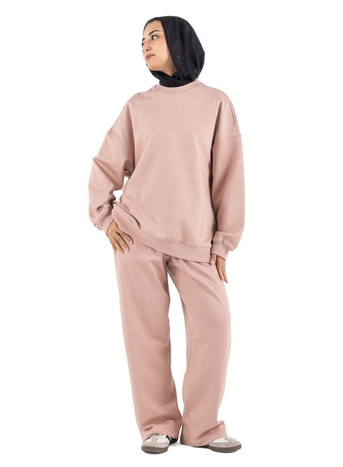 Soft Pink Melton Suit - Khotwh