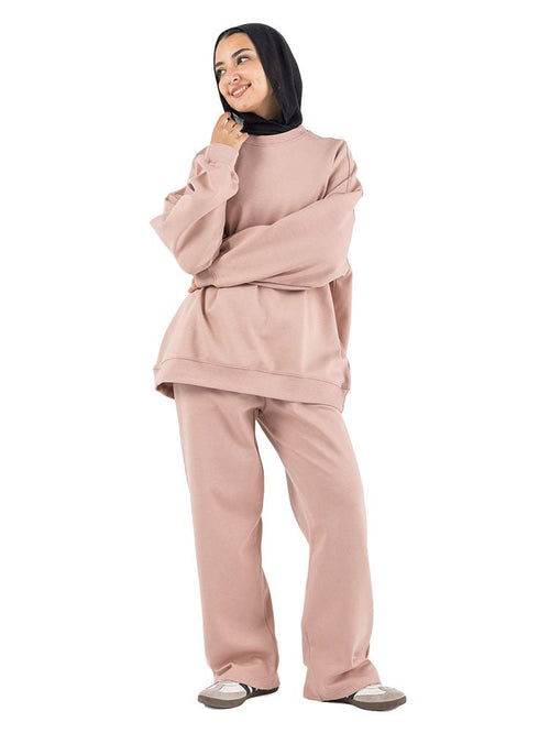 Soft Pink Melton Suit - Khotwh