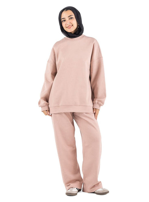 Soft Pink Melton Suit - Khotwh