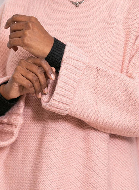 Soft Pink Over Size Pullover - Khotwh