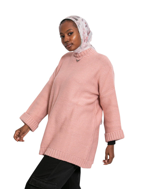 Soft Pink Over Size Pullover - Khotwh