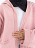 Soft Pink Pocket Velvet Cardigan - Khotwh