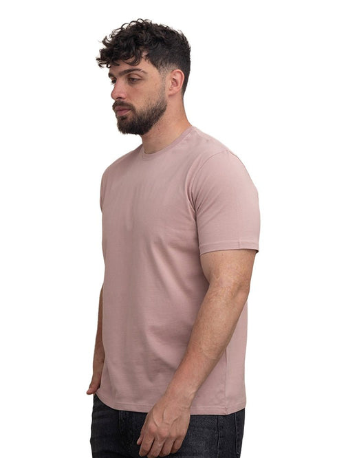 Soft Pink Relaxed Round T-Shirt - Khotwh
