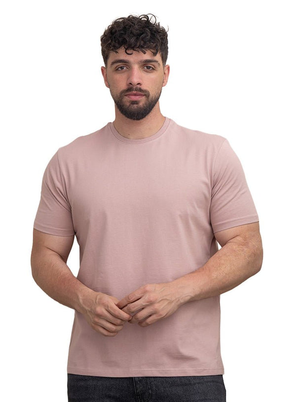 Soft Pink Relaxed Round T-Shirt - Khotwh