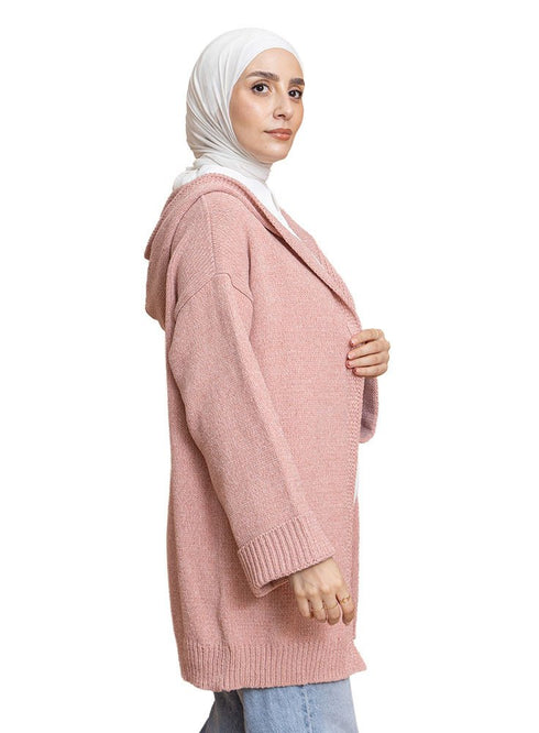Soft Pink Velvet Cardigan - Khotwh