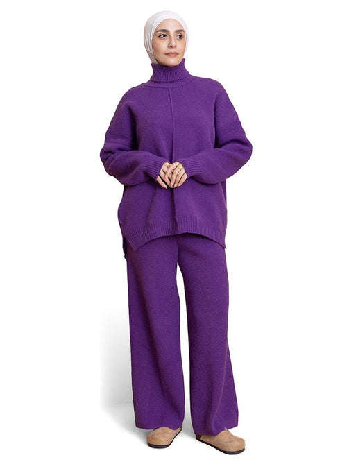 Sparkle Purple Knit Suit - Khotwh