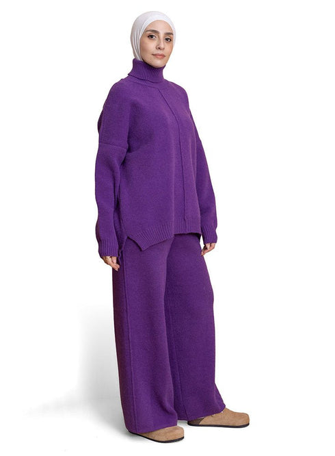 Sparkle Purple Knit Suit - Khotwh