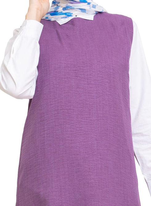 Sparkle Purple Linen Sleeveless Dress - Khotwh