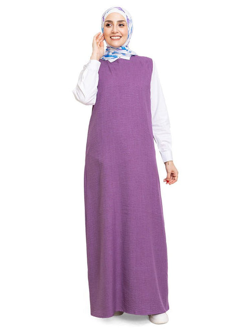 Sparkle Purple Linen Sleeveless Dress - Khotwh