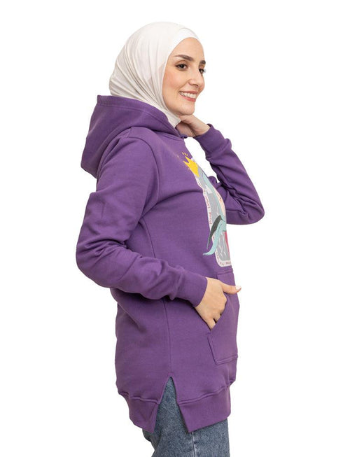 Sparkle Purple Printed - HoodieV Design 56 - Khotwh