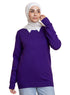 Sparkle Purple Round Knit Pullover - Khotwh