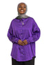 Sparkle Purple Satin Over Size Shirt - Khotwh