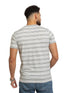 Stria Grey Striped Round T-shirt - Khotwh
