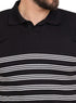 Striped Black F - S.Knit Polo T-shirt - Khotwh