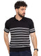 Striped Black F - S.Knit Polo T-shirt - Khotwh