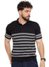Striped Black F - S.Knit Polo T-shirt - Khotwh