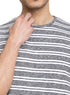 Striped Black Striped Round T-shirt - Khotwh