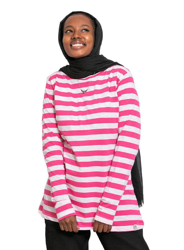 Striped Flowery B - Long - Sleeve - Khotwh