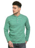 Striped Green Henley - Khotwh
