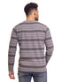 Striped Grey6976 Henley - Khotwh
