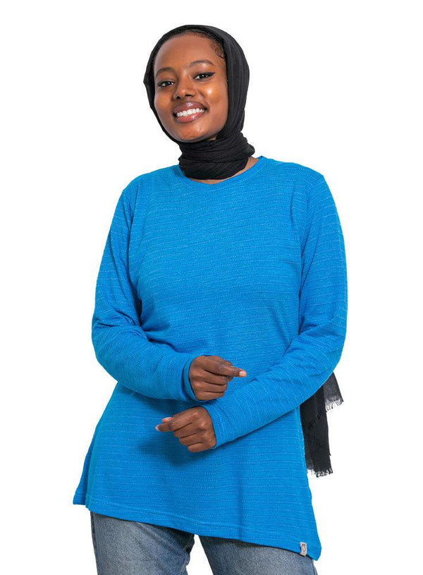 Striped Lapis B - Long - Sleeve - Khotwh